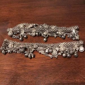 Silver anklets with bells